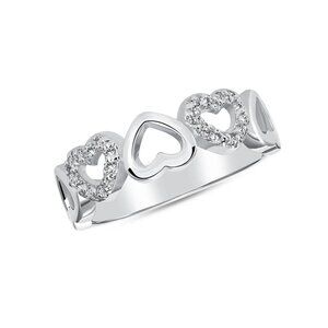 925 Sterling silver Crown Heart wedding Band available sizes 5 6 7 8 9
